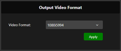 Encoder tab Output video format