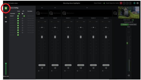 Advanced Audio Mixer source settings menu