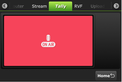 TVU One configuration tally tab - PGM On Air state