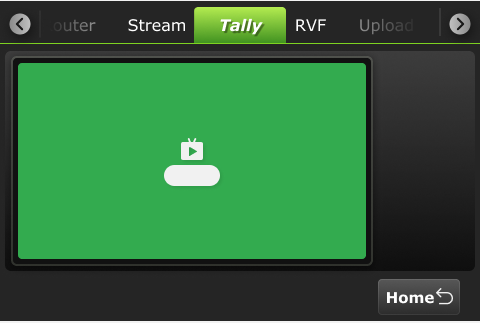 TVU One configuration tally tab - PVW state