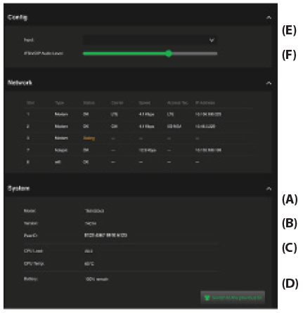 TVU One status screen