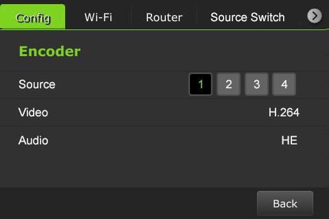 LCD settings - Config Encoder source