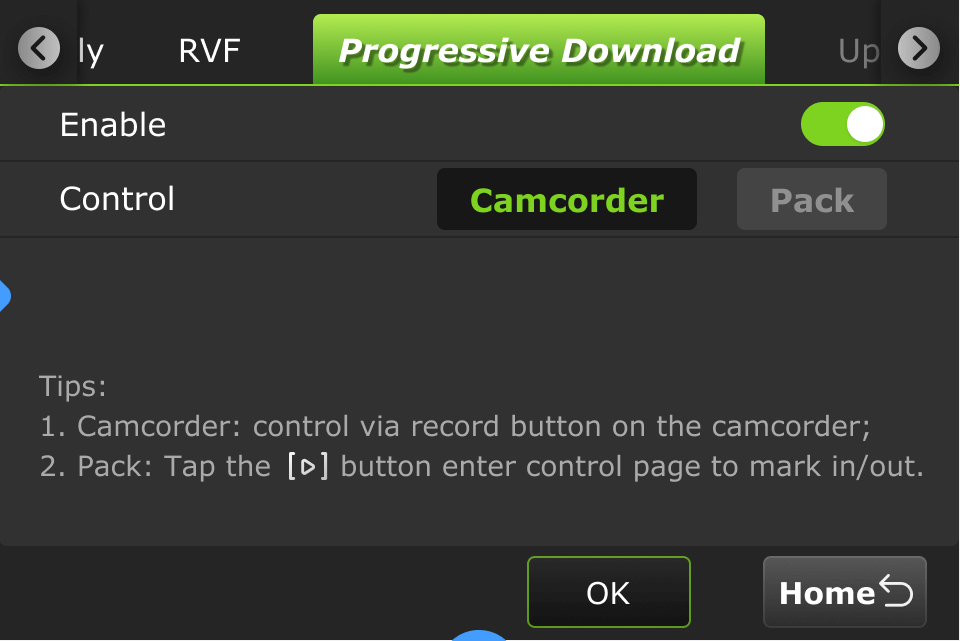 progressive download camcorder