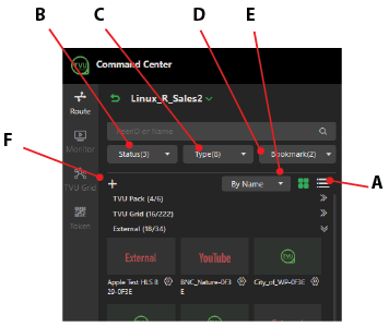 Source panel - Advanced control page