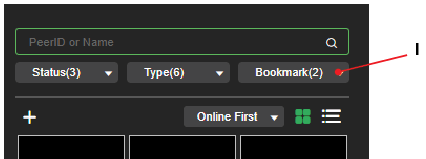 bookmark drop-down menu