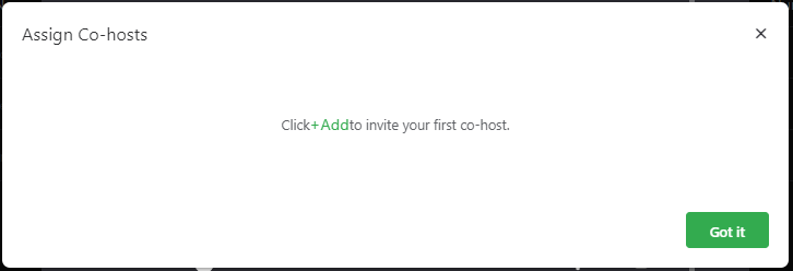 Invite co-host window