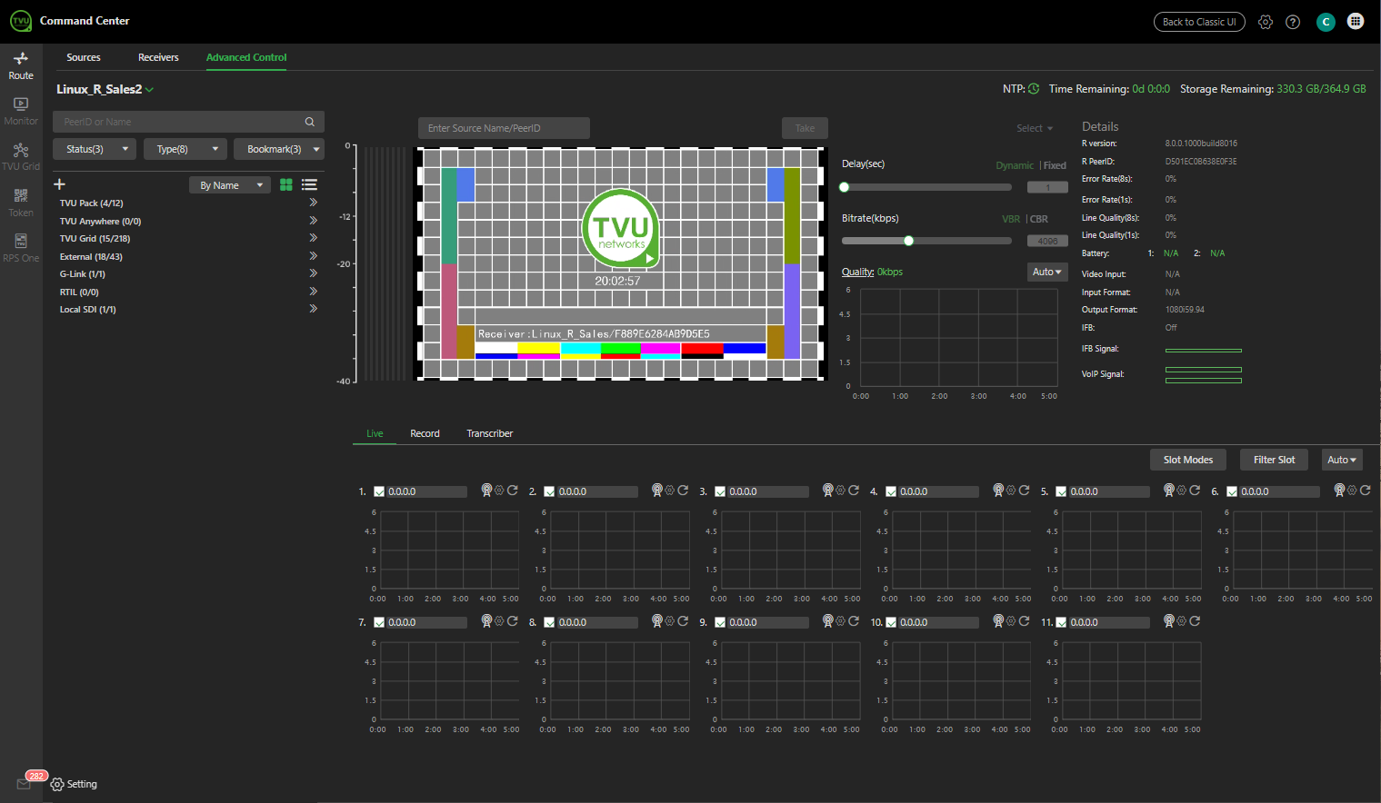 Advanced Control page