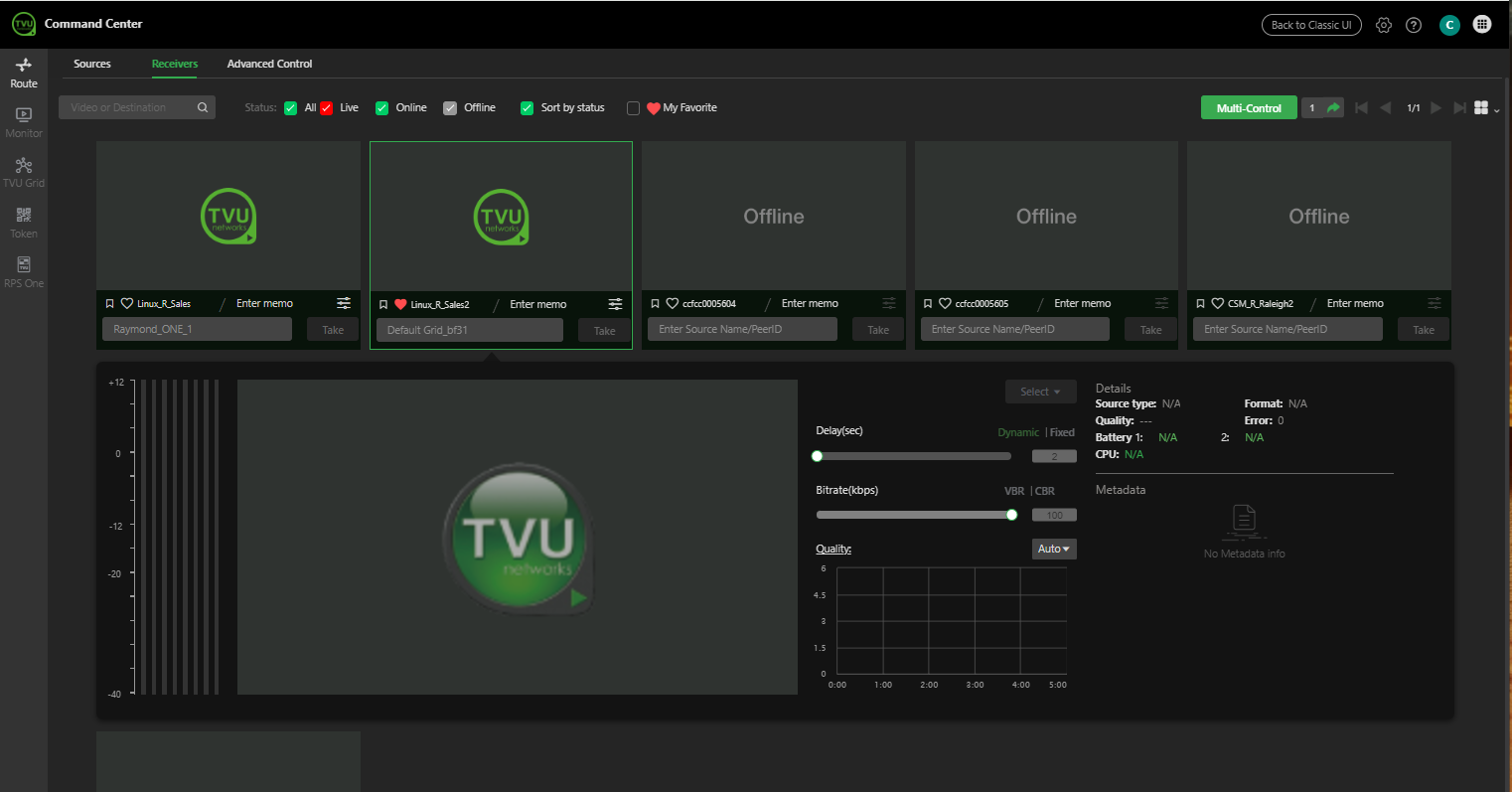 expanded receiver control page