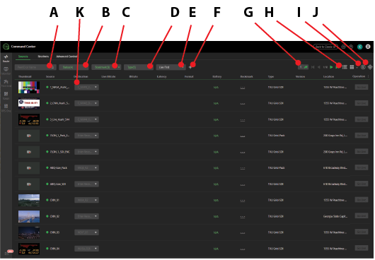 Source Control page controls and functions