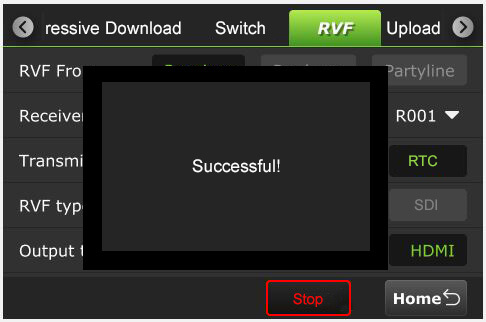 RVF tab - Receiver Stop